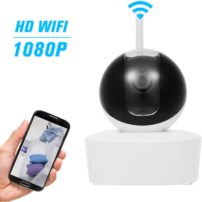 

Camara IP HD 1080P Panoramica / inclinacion interior WIFI Camara IP para el hogar / bebe / mascota 12pcs Luces LED infrarrojas Admite Audio