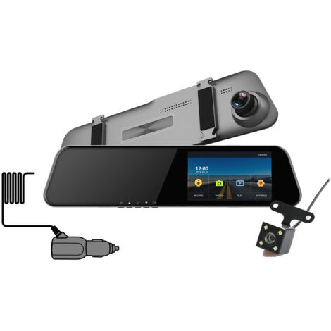 Cámara para salpicadero de coche, espejo retrovisor, pantalla Full HD de 4,5 pulgadas, 1080P, gran angular, cámara frontal y trasera impermeable, sistema de aparcamiento.