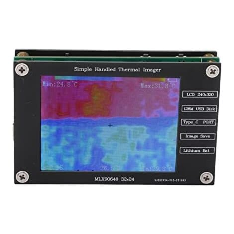 Cámara termográfica, cámara infrarroja de 2,8 pulgadas, 320 x 240, de -40 ℃ a +300 ℃, chip flash SPI integrado, carga USB C, para medición de temperatura sin contacto
