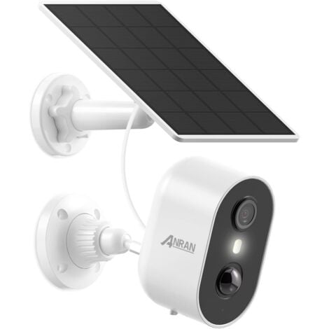 ANRAN Cámara Vigilancia WiFi Exterior Solar Sin Cables con Bateria,Visión Nocturna Color, Audio de 2 Vias, Compatible Alexa, C2 +panel solar