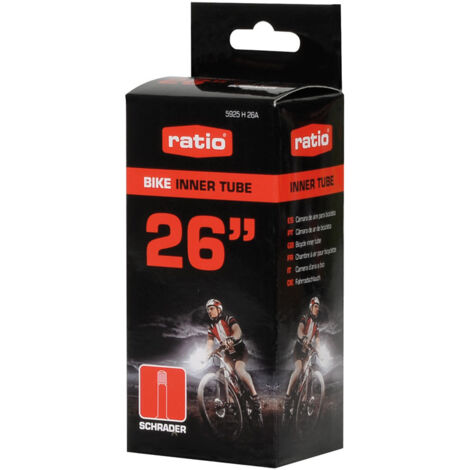 Cámaras recambio bici Ratio - 26”x1.75/2.125. Válvula tipo Schrader