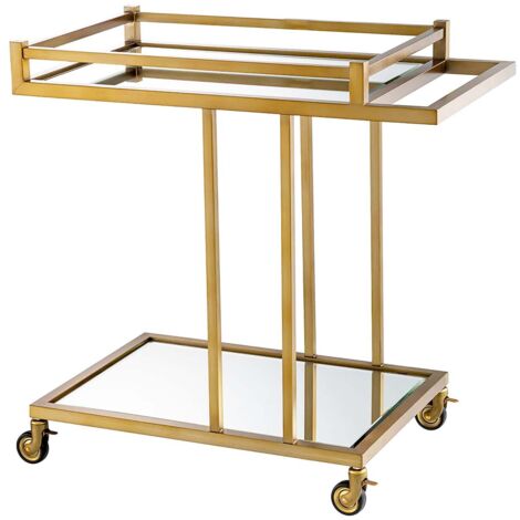 Camarera Metal Cristal Dorada 78X46X74 Cm