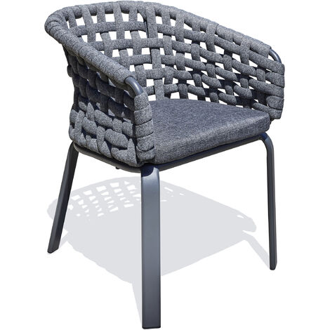 CAMARGUE - Fauteuil de jardin en corde tissée et aluminium - PARIS GARDEN