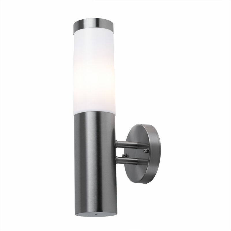 Image of Lampada da parete lampada da parete per esterno dimmerabile in acciaio inox argento lampada da parete casa cambia colore, 1x led rgb da 3,5 watt