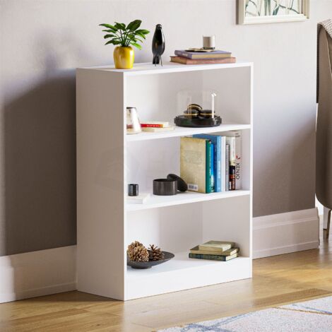 main image of "Cambridge 3 Tier Low Bookcase, White"