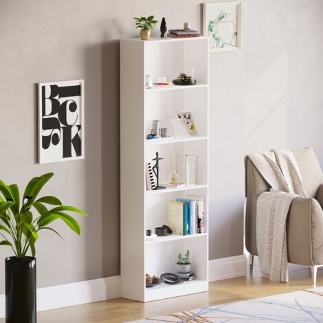 Cambridge 5 Tier Extra Large Bookcase, White