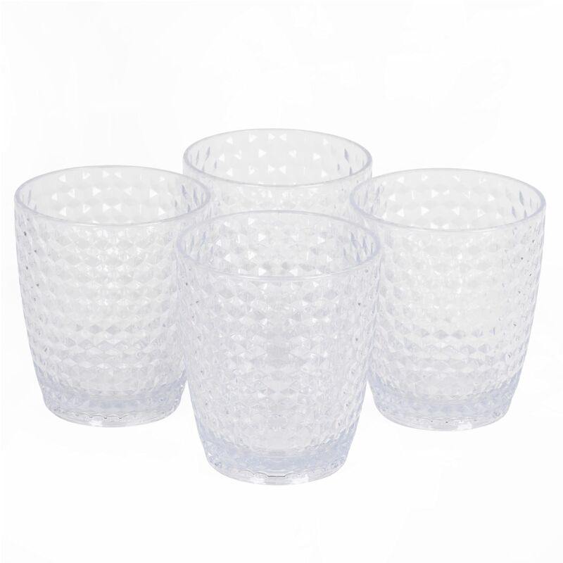 Image of Cambridge CM07654EU7 Fete - Bicchieri tumbler con motivo a diamante, set da 4 pezzi, bicchieri in plastica senza BPA per esterni, feste, case