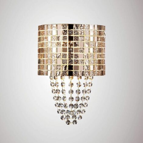 Camden Wall Lamp 2 Bulbs G9 Rose Gold / Mosaic Glass / Crystal