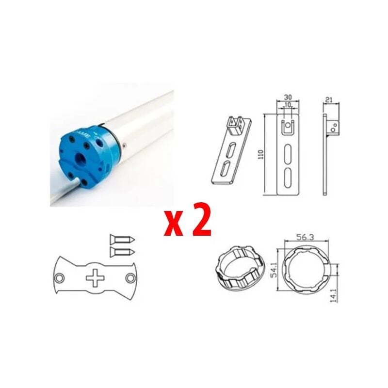came 2 x kit moteur tubulaire volet roulant mondrian 5 230v uy0019 001uy0019