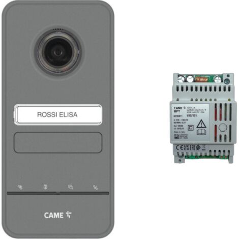 CAME 8K40CF-028 Kit Videocitofono Free-LHS V/01 X1 4 Chiamate Grigio + Alimentatore 18V