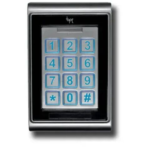 Came – Clavier numérique avec lecteur Mifare – Corps en alliage d’aluminium – IP65 – Gestion d'accès 2 zones jusqu'à 1 000 codes