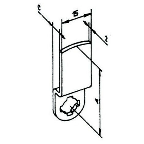 Came coudée pour serrure batteuse 900 / 2800 / 8800-01 - RONIS Argent 30 mm x 11.5 mm