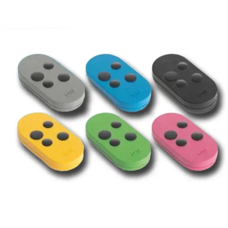 Pack multi couleurs de 5 télécommandes transmetteurs double fréquence code fixe TOPD4FXM Came