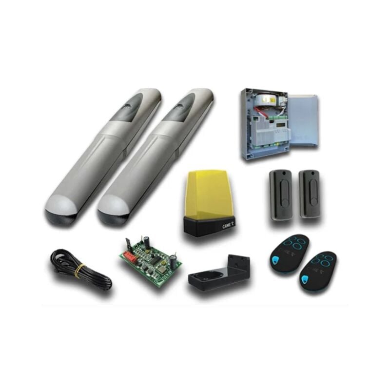Kit d&39automatisation pour portail battant Came avec 2 moteurs vantaux axo U7311ML 24V max 3m avec panneau de commande ZLX24SA
