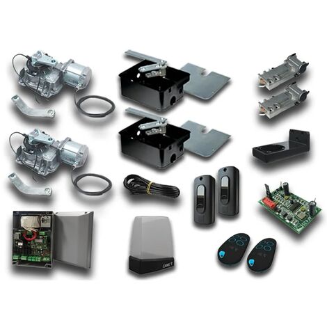 Came – Kit de motorisation de portail 1U1990 – Moteur 24V DC pour portails jusqu'à 3,5m – Installation complète avec photocellules et émetteurs - u1990