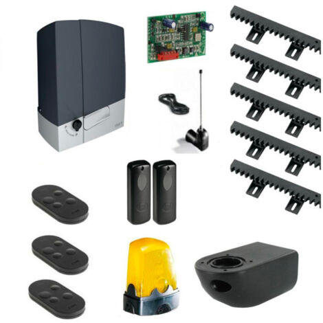 Came – Kit de motorisation de portail coulissant 600kg 24V – Moteur Brushless – Télécommande TopA433EN – Crémaillère nylon 5m