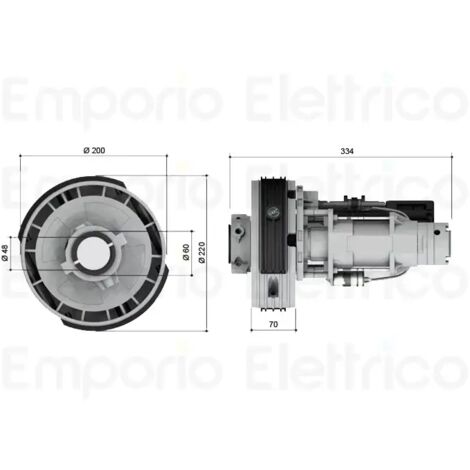 Came – Moteur réversible pour rideaux métalliques 1H41230180 – Force de soulèvement 180 kg – Alimentation 230V AC – Rapport de réduction 1:150 - h41230180