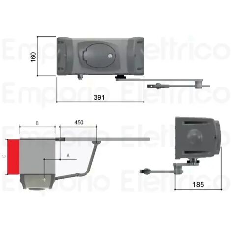 Came – Motoréducteur pour portail battant 1FE4024 – 24V DC – Longueur de vantail jusqu'à 4m – Poussée 360N – Installation facile - FE4024