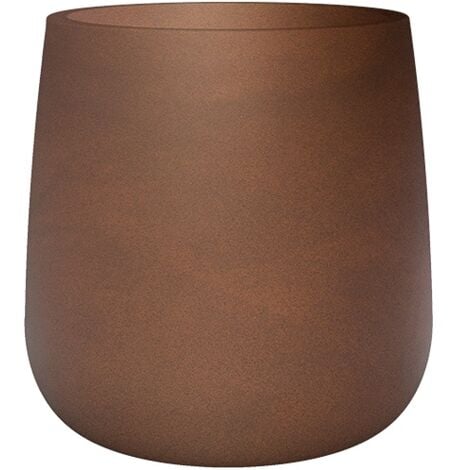 NEWGARDEN BE HAPPY! CAMELIA 40 Jardinière Ronde d'Intérieur et d'Extérieur Pour Plantes et Fleurs Très Résistante au Passage du Temps. Fabriqué en Polyéthylène en Espagne - Bronze