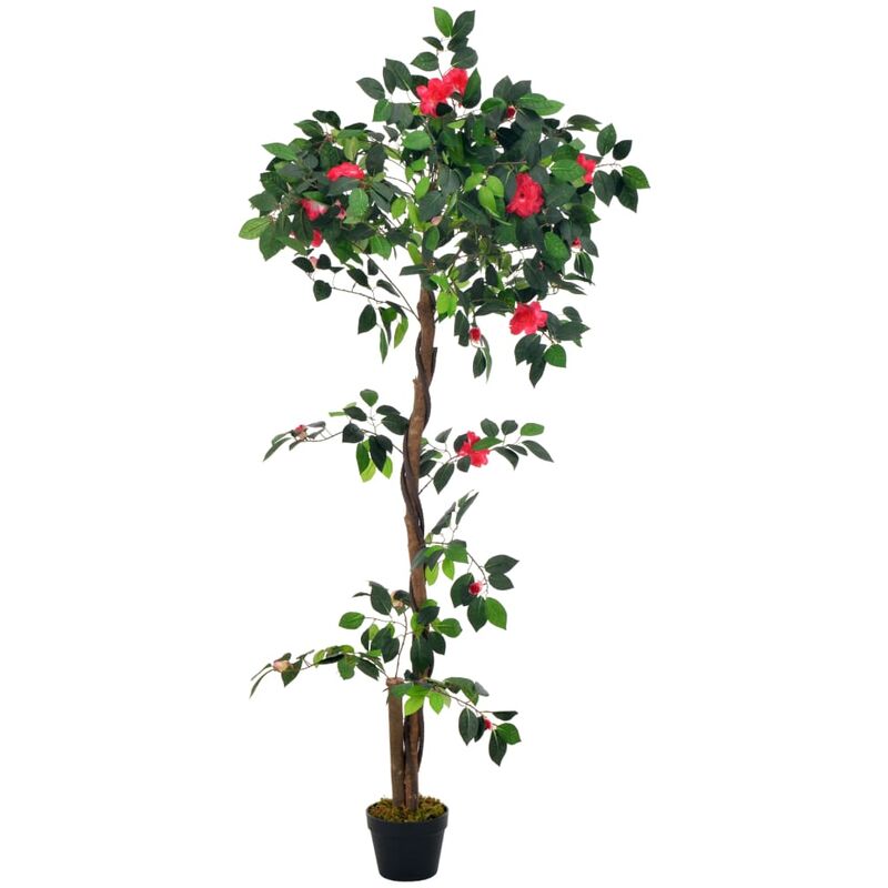 Camelia Artificiale con Vaso Verde 160 cm