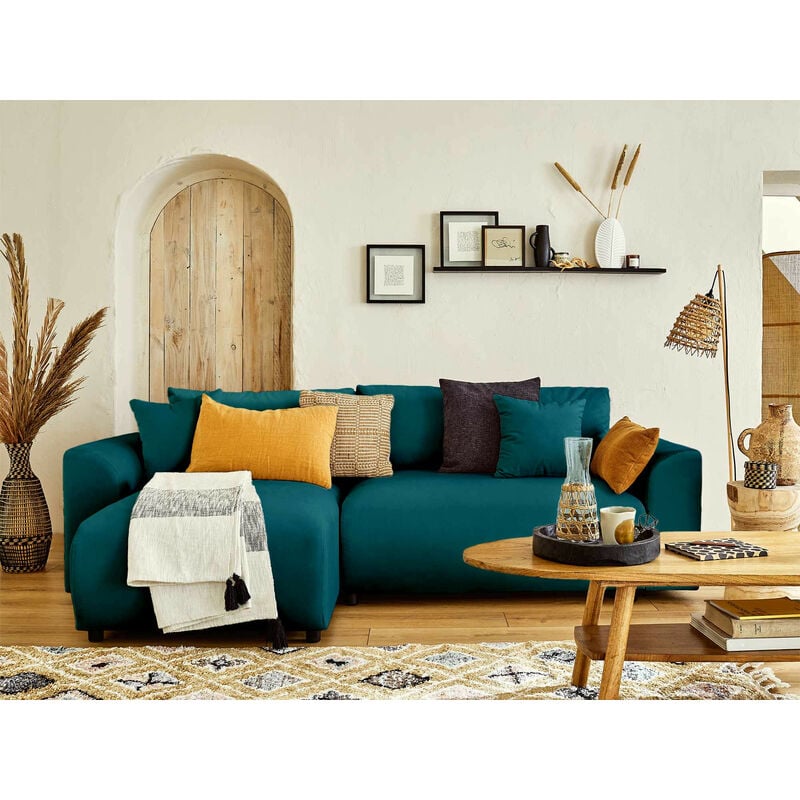 Lisa Design - Camelia - canapé d'angle réversible - 4 places - convertible avec coffre et poches - en velours