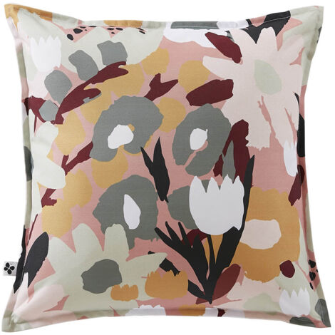 CAMELIA - Coussin 60x60 Déhoussable Tissu Déperlant Motif Fleuri