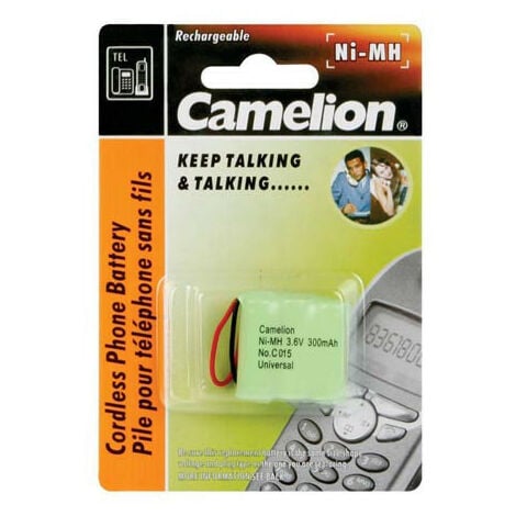 TOOLLAND Camelion Accu nimh pour telephone sans fil 3.6V-300mAh (fiche universelle) (T3004C)