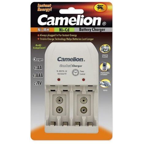 Camelion  BC-0904S  Chargeur de batterie enfichable  2 ou 4 piles Ni-MH AA/AAA ou 1 à 2 piles Ni-MH 9 V