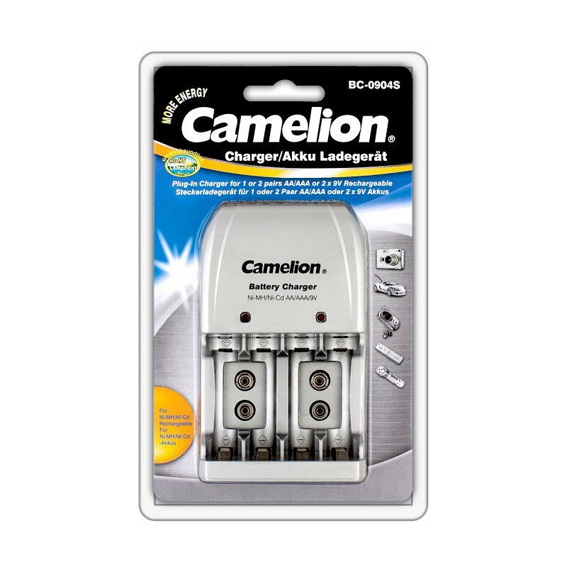 Camelion - Chargeur de batterie Aa Aaa 6f22 9v Ni-mh 4/2 Batteries Bc-0904sm