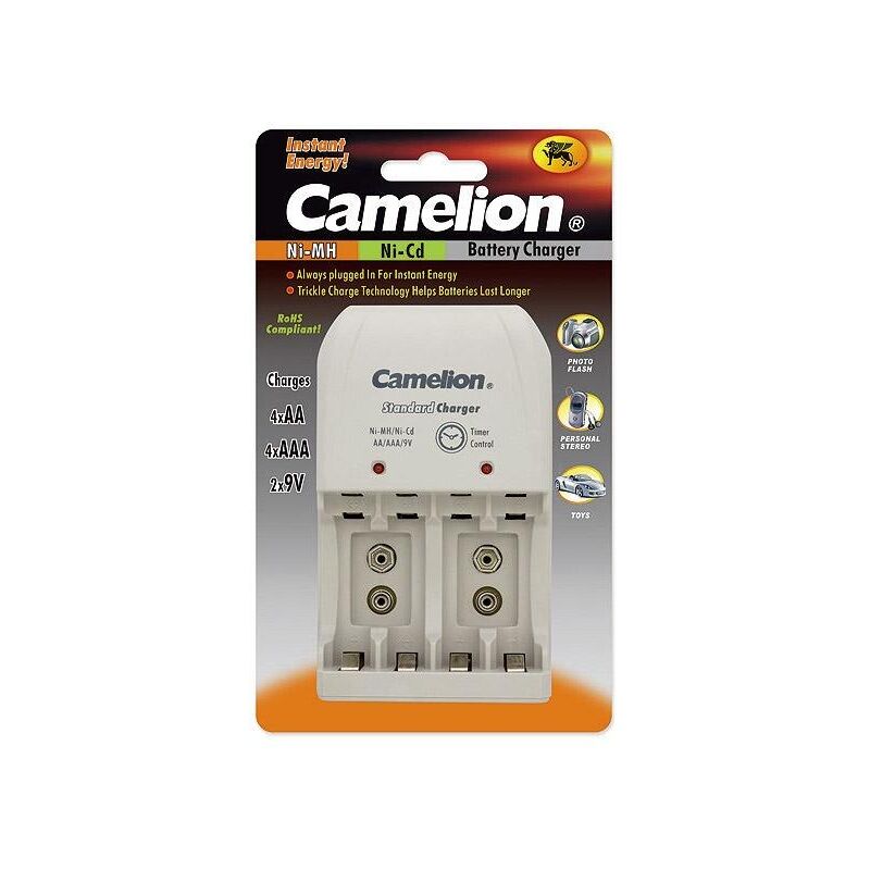 BC-0904S Chargeur de batterie enfichable 2x ou 4xNi-MH aa/aaa ou 1-2x 9V Ni-MH - Camelion