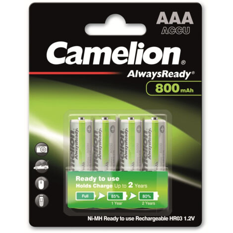CAMELION NiMH-Micro-Akku AlwaysReady, 800 mAh, 4 Stück