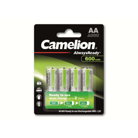 CAMELION NiMH-Mignon-Akku AlwaysReady, 600 mAh, 4 Stück