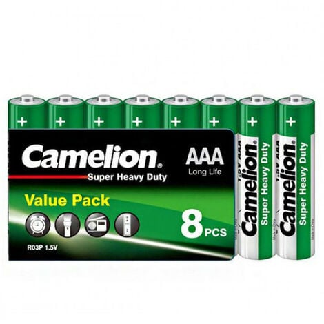 Camelion Pack de 8 piles R03 Micro AAA (Value Pack) (R03P-SP8G)