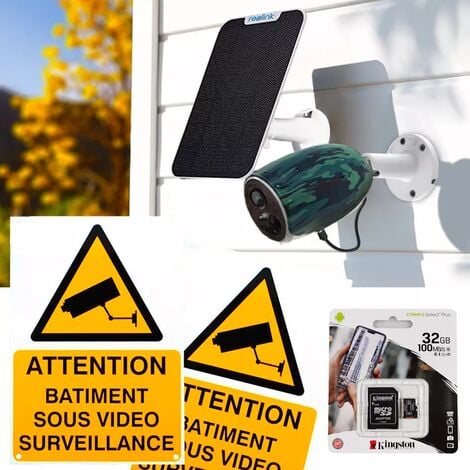 Caméra 4G 100% sans fil version FR + panneau solaire / extérieure IP65 / 1080P / Détecte, enregistre, notifie via App