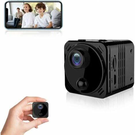 Caméra cachée sans fil caméra espion 4K HD, mini caméra de conversion en temps réel à distance avec application de vision nocturne pour téléphone(noir)-