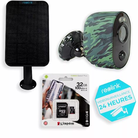 Caméra camouflage + Panneau solaire - Détection intelligente / 100% sans-fil autonome / 2K 4MP / WiFi 2.4-5GHz / IP65