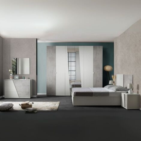 Camera da letto Fadri colore grigio ghiaccio e ossido grigio scuro