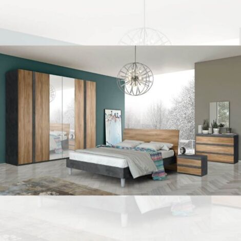 Camera da letto noce dark e antracite Borghese