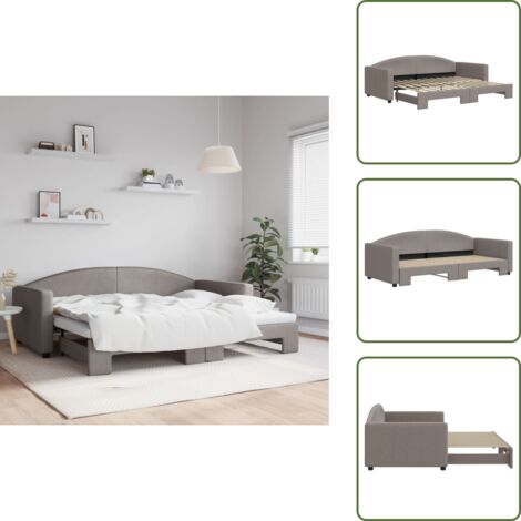 Camera da letto - vidaXL Divano Letto con Letto Estraibile Tortora 90x200 cm in Tessuto - Letto da giorno