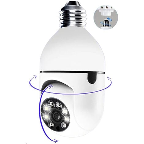Generic Ampoule Caméra de Surveillance Wi-Fi - Lampe Caméra Rotative 360°,  Détection de Mouvement, Audio à prix pas cher