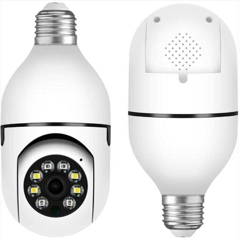 Caméra d'ampoule WiFi extérieure, caméra de sécurité intelligente 1080P, caméra d'ampoule sans fil à 360 degrés