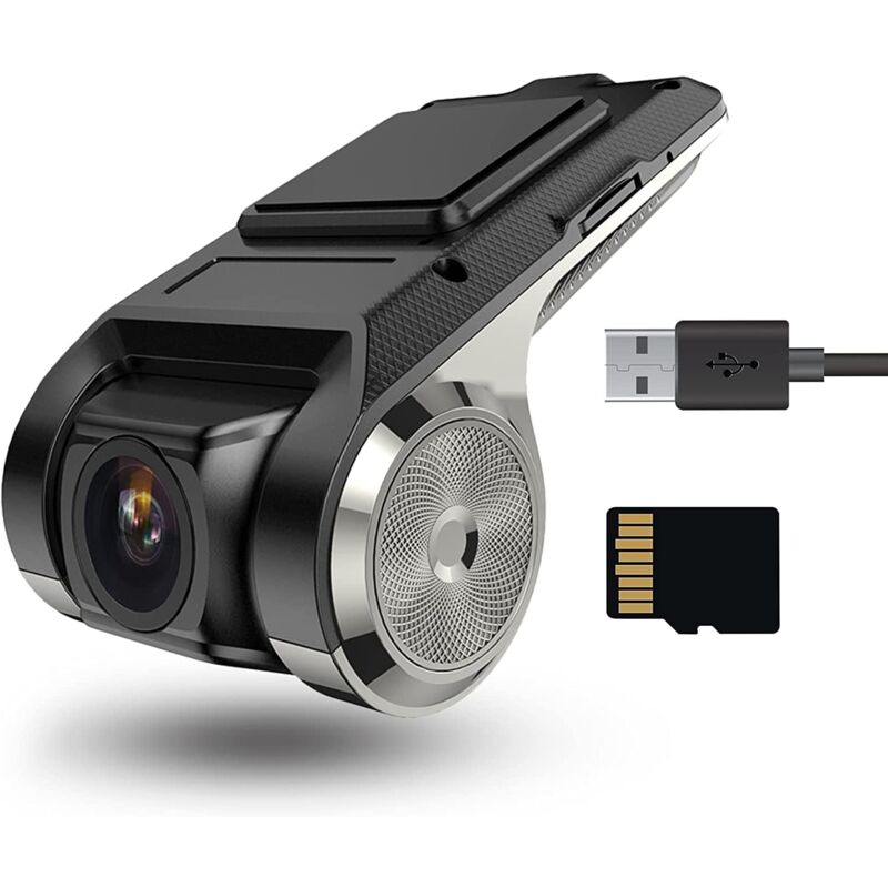 Start - Caméra Dash Cam avec 32 Go tf, pour autoradio Android prend en charge la connexion usb Enregistrement en boucle Vision nocturne Enregistre
