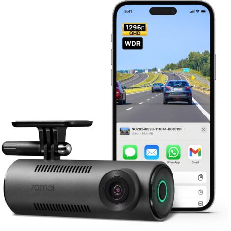 Caméra De Bord - 1296P QHD - Champ De Vision 130° - Enregistrement En Boucle - Surveillance En Stationnement - Vision Nocturne - Compatible App Mobile - 1 Pièce