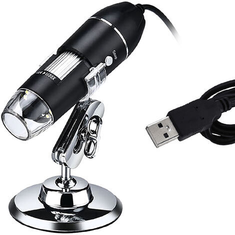 Cam&eacute;ra de Grossissement de Microscope Num&eacute;rique USB 8 LED avec Support