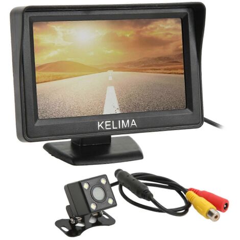 Caméra de recul 4 LED 4,3 pouces : kit moniteur avec angle large 120°, vision nocturne, étanche IP68 pour voiture.