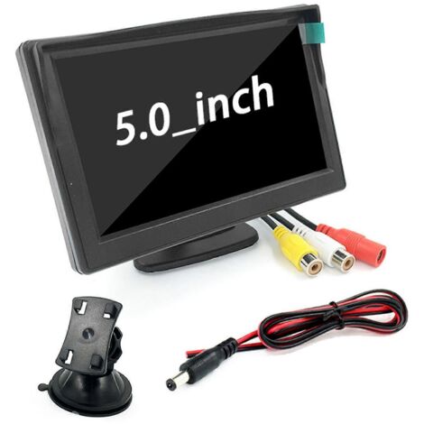 Caméra de recul 5 pouces, écran LCD, moniteur d'aide au stationnement grand angle, assistance de stationnement avec affichage rétroviseur.