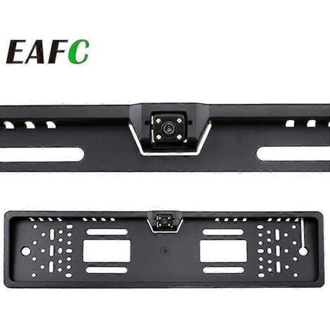 Caméra de recul avec vision nocturne HD et 4 LED intégrées à un cadre de plaque d'immatriculation Auto Parktronic EU