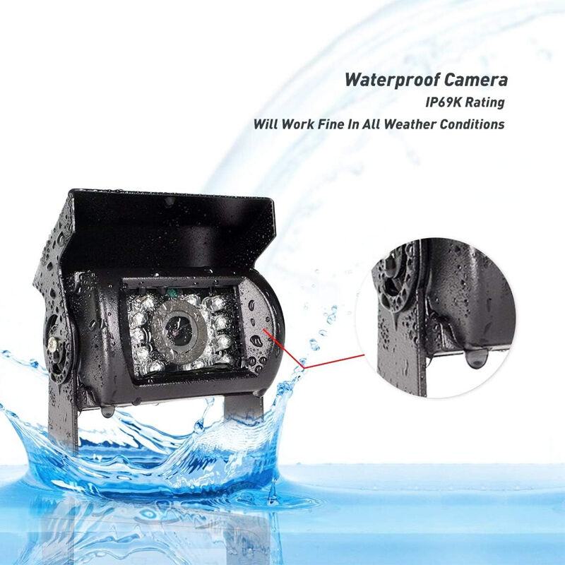 Sjqka - Caméra De Recul Connecteur à 4 broches pour bus, camion, remorque, très résistante, 18 led infrarouges, vision nocturne, étanche