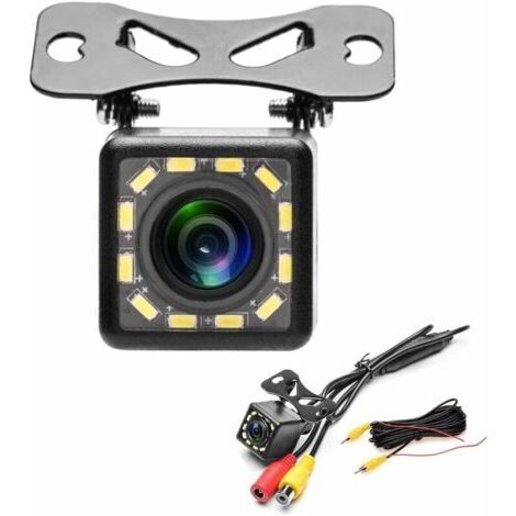 Caméra de recul étanche IP68 – Vision nocturne 12 LED – Angle 170° – Capteur CMOS HD – Installation facile pour manœuvres de stationnement