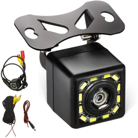 Caméra de recul filaire HD universelle pour voiture, objectif grand angle 170 degrés, 12 LED, étanche, vision nocturne, assistance au recul